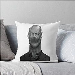 Caricature Bruce Willis Throw Pillow
