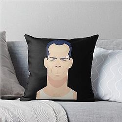 Funny Caricature Throw Pillow Featuring Bruce Willis
