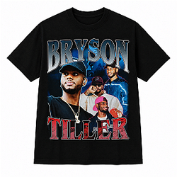 Blue and Red Split LA 1905 Bryson Tiller T-Shirt