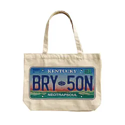 License Plate Natural Tote DTNK1009 Bryson Tiller Drawstring Bag