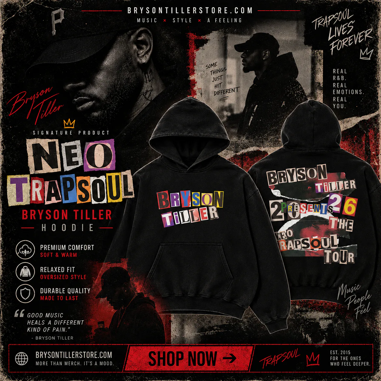 Neo Trapsoul Ransom DTNK0309 Bryson Tiller Hoodie