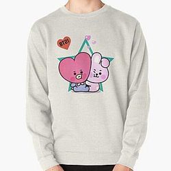 BT21 Sweatshirts - Bt21 Cooky and Tata Pullover Sweatshirt RB2103
