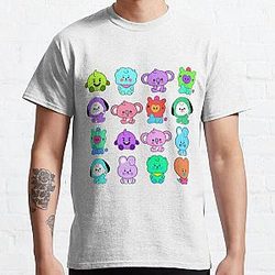 BT21 T-Shirts - Colourful BT21 Character Pattern Style Classic T-Shirt RB2103