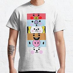 BT21 T-Shirts - BT21 Character Faces Classic T-Shirt RB2103