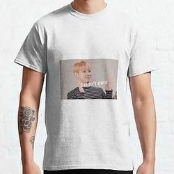 BT21 T-Shirts - i don't care. jungkook meme. Classic T-Shirt RB2103
