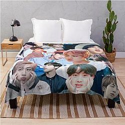 Jin BTS Collage Throw Blanket