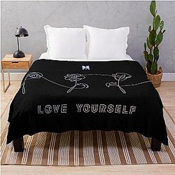 BTS Love Yourself: Flower Notes Throw Blanket
