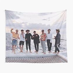 BTS group picture in Hawaii Tapestry