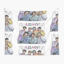 BTS Members are Jin Suga J-Hope RM Jimin V and Jungkook Says Hello to ARMY Tapestry