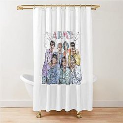 BTS Members are Jin, Suga, J-Hope, RM, Jimin, V, and Jungkook. Shower Curtain
