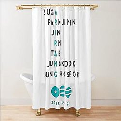 Arirang Typography Design Inspired by BTS K-pop Fan Art Text Design Shower Curtain