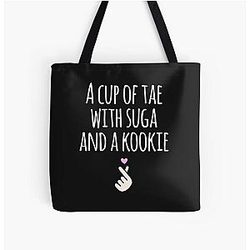 A Cup of Tae with Suga and Kookie BTS Classic T-Shirt All Over Print Tote Bag