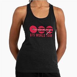 BTS ARIRANG red and white BTS World Tour 2026 Racerback Tank Top
