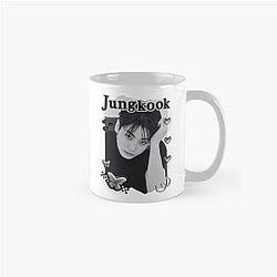 BTS Jungkook Kpop Boy Group Black White Collage Design Classic Mug