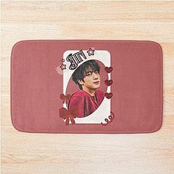 BTS Jin Kpop Boy Group Aesthetic Collage Design Bath Mat
