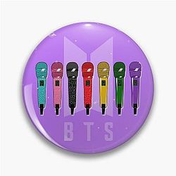 BTS Design Colored Microphone Pin