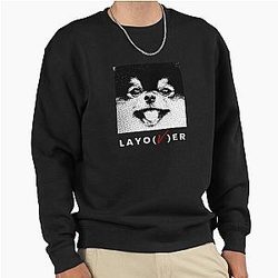BTS V Layover, BTS Taehyung Layover, Yeontan, love me again, black and white text Pullover Sweatshirt