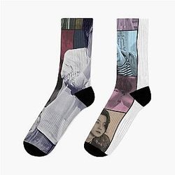 BTS Suga Through the Years Min Yoongi Evolution Collage Fan Art Socks