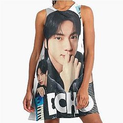 Jin Fanmade Echo Album inspired T-Shirt – Vintage Rock Style Unofficial BTS Merch A-Line Dress