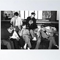 BTS Life Goes On Group Photo Black White Poster
