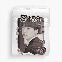 BTS Suga Agust K-pop Boy group Collage Cozy Y2K Vintage Design Duvet Cover