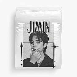 BTS Jimin Kpop Boy Group Collage Cozy Y2K Vintage Design Duvet Cover
