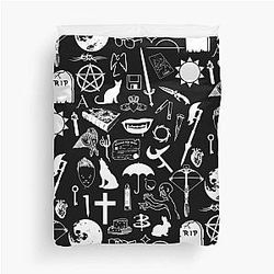 Buffy Symbology, White Duvet Cover
