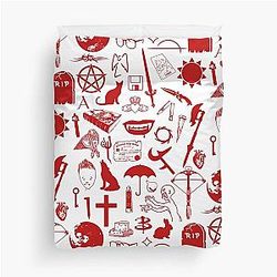 Buffy Symbology, Red Duvet Cover