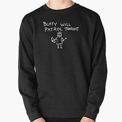 Buffy Will Patrol Tonight (White) - Buffy the  Pullover Sweatshirt