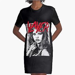 Buffy Vampire Metal Mashup Graphic T-Shirt Dress