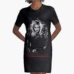Buffy The Vampire Slayer 1996 Angel Vampire Graphic T-Shirt Dress