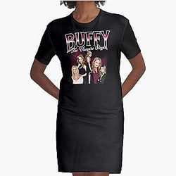 Buffy the Vampire Slayer 90s Bootleg Style Graphic T-Shirt Dress