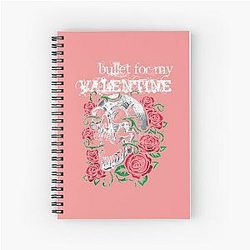 Bullet For My Valentine - Skull and Roses  Spiral Notebook