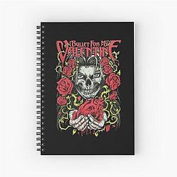 Bala para meus rosas dos namorados e coração preto presente Spiral Notebook