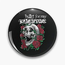 Bala para o meu Valentim - crânio e rosa Pin