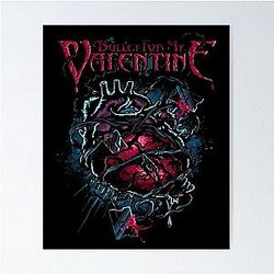Music Vintage Retro Bullet For My Valentine Skull Red Eyes Sweatshirt Love You Fans Poster