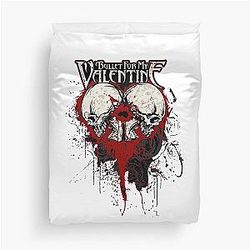 Music Vintage Bullet For My Valentine Two Skull Gift Music Fans Duvet Cover