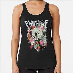 Bullet for My Valentine Skull and Roses Gift Men Racerback Tank Top