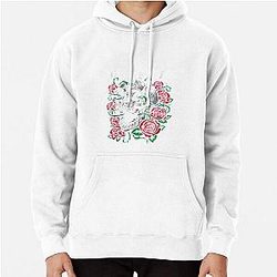 Bala para o meu Valentim - Caveira e Rosas Pullover Hoodie