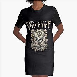 Bala para o meu Valentine Design Retro Wave Graphic T-shirt vestido