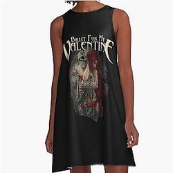 Bullet For My Valentine Skull Red Eyes A-Line Dress