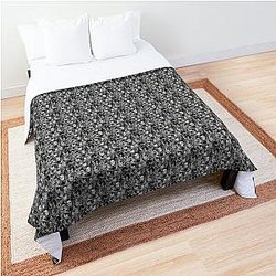 Halloween Abstract Doll Black and White Comforter