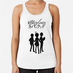 Yakusoku no Neverland - Main Characters (Black Edition) Racerback Tank Top