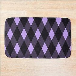 Purple and Black Crisscross Design Bath Mat