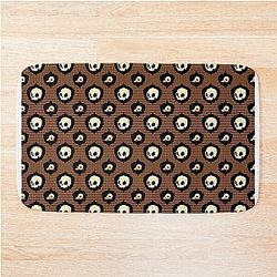 Halloween 2022: skull and eyeball pattern black orange Bath Mat