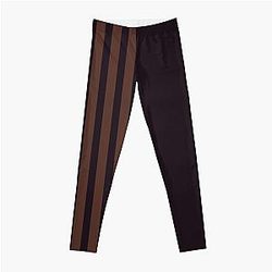 minimalist stripes in brown and black dark academia Leggings