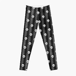 Black and Grey Stripes Gothic Pattern Leggings
