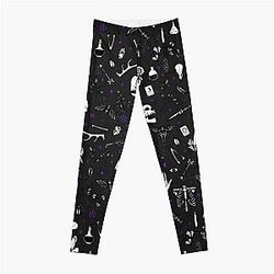 Black and Purple Witchy Pattern Leggings