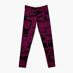 Deep purple backgroud, black particles design Leggings