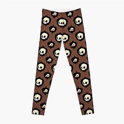 Halloween 2022: skull and eyeball pattern black orange Leggings